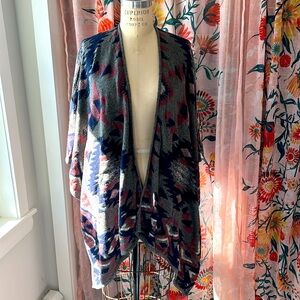 EUC Lucky Brand Open Front Blanket Poncho